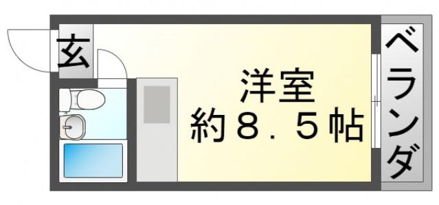 ビスタ緑地II(ワンルーム/3階)の間取り写真
