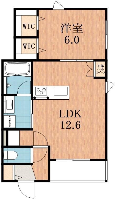ザ パークレジデンス 東住吉(1LDK/2階)の間取り写真