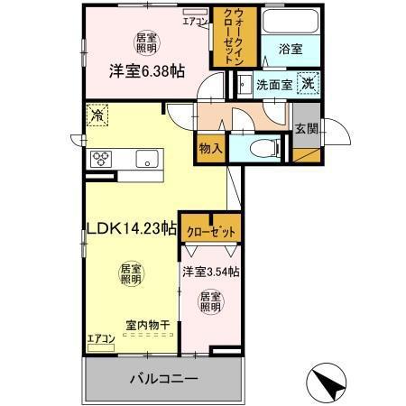 SORA ソラ(2LDK/2階)の間取り写真