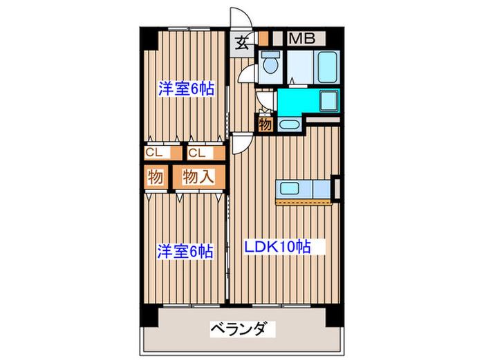 FORMII(2LDK/3階)の間取り写真