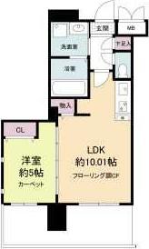 グランシス江坂(1LDK/2階)の間取り写真