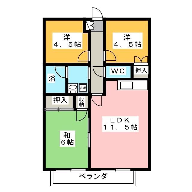 ファーストロベリア(3LDK/2階)の間取り写真