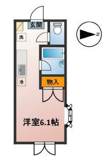 やよい館(ワンルーム/2階)の間取り写真