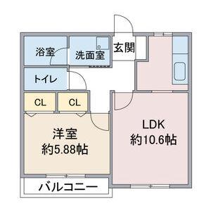GRACE豊山(1LDK/1階)の間取り写真