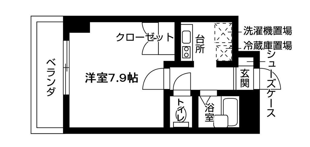 ウイステリア星ヶ丘(1K/2階)の間取り写真