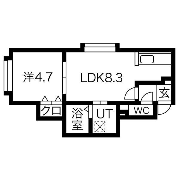 アスティ平岸(1LDK/3階)の間取り写真