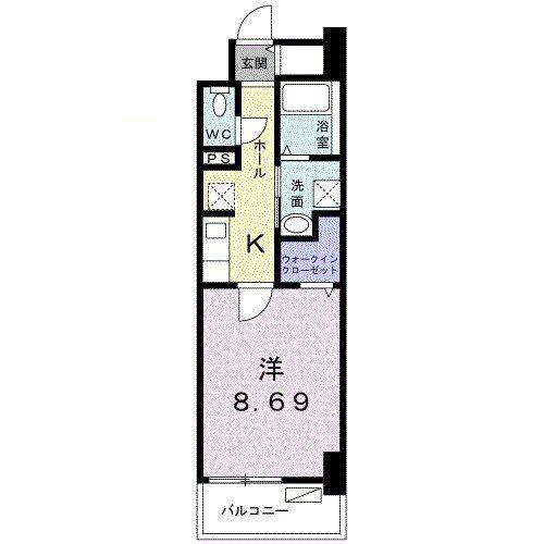 クラール上福岡(1K/7階)の間取り写真
