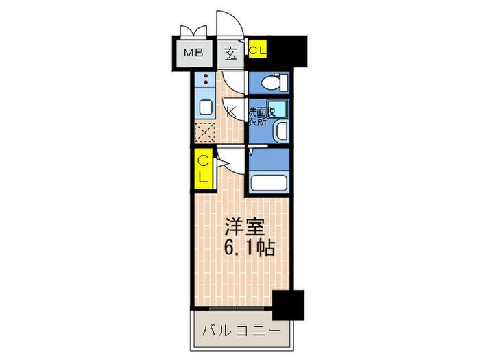 エスリードザ・ランドマーク神戸(1K/5階)の間取り写真