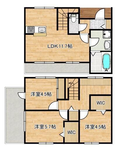 MAISON M2 メゾンエムツー(3LDK/1階)の間取り写真