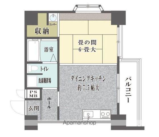 シャンボール警固(1DK/8階)の間取り写真