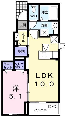 メゾン八王子 I(1LDK/1階)の間取り写真