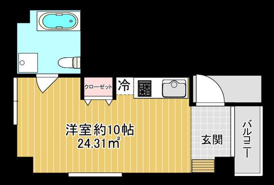 R-ROOMS代田橋(ワンルーム/3階)の間取り写真