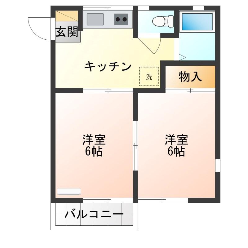 メナー佐野 B(2K/2階)の間取り写真