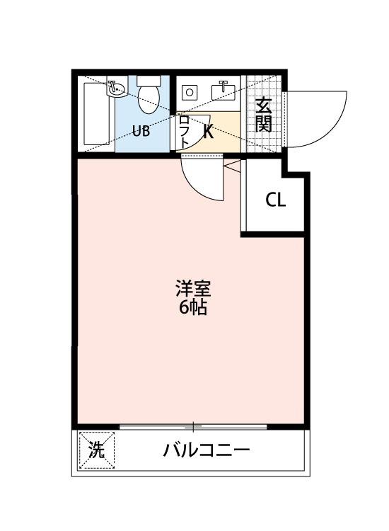 ローズアパートQ65番館(1K/2階)の間取り写真