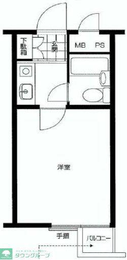 クリオ毛呂山壱番館(1K/2階)の間取り写真