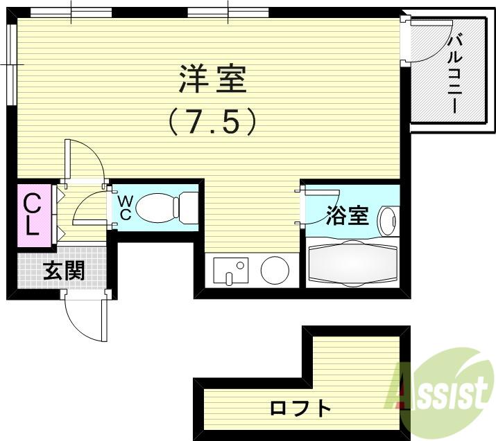 サンライズファースト(ワンルーム/4階)の間取り写真