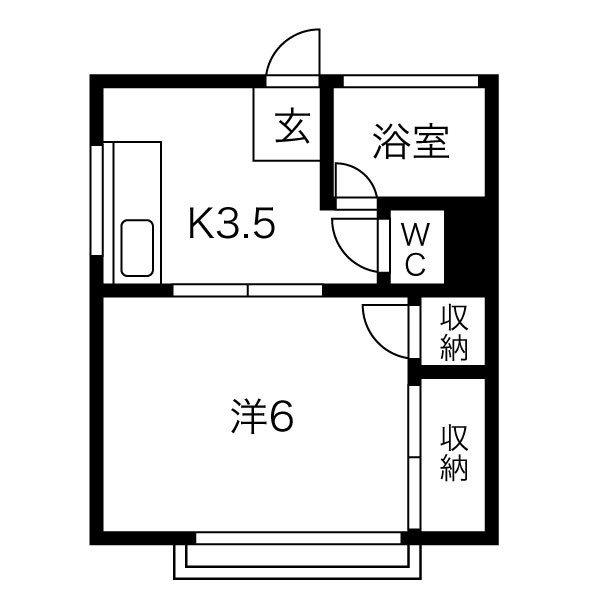 さくらハイツ青山(1K/1階)の間取り写真