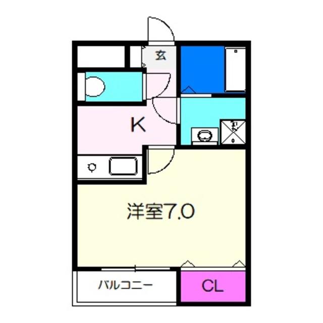 アハトレイクレジデンス南住吉(1K/1階)の間取り写真