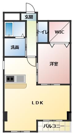 エルミタージュ(1LDK/7階)の間取り写真