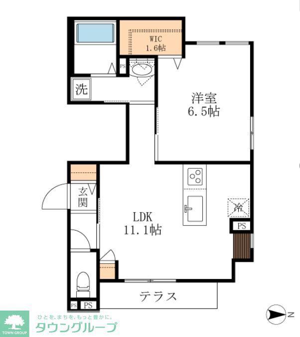 ULYSSES(1LDK/1階)の間取り写真