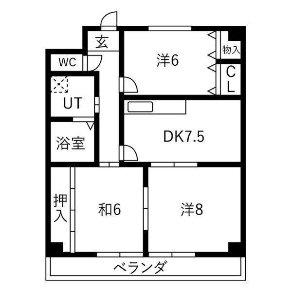 HOUSE松本(3DK/2階)の間取り写真