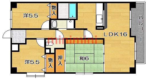 エトワール(3LDK/1階)の間取り写真