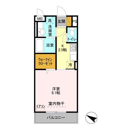 アグスター(1K/3階)の間取り写真