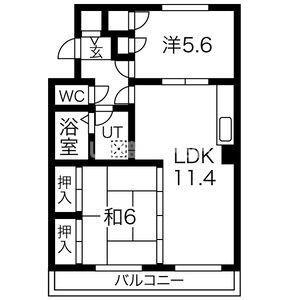 グランドメゾン豊川(2LDK/1階)の間取り写真