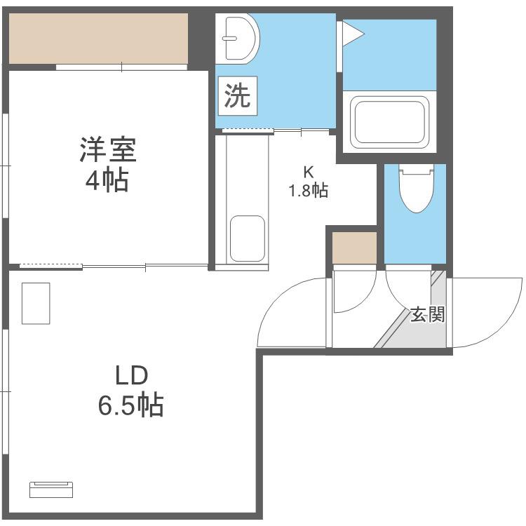 LICHTRARE平岸(1LDK/4階)の間取り写真