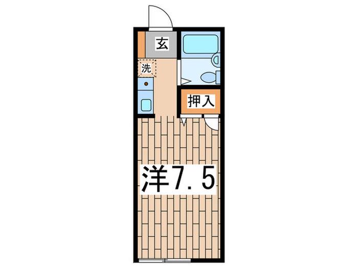ジーワンハイツ(ワンルーム/1階)の間取り写真