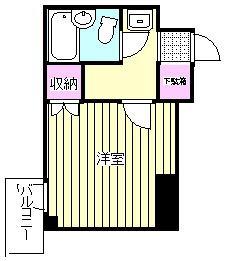 ベルトピア西川口(ワンルーム/4階)の間取り写真