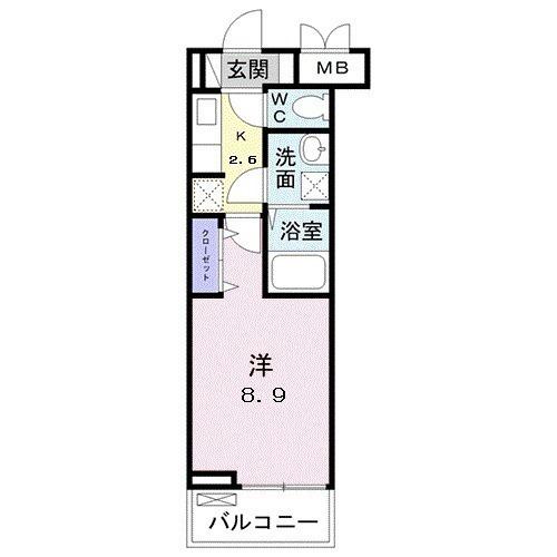 ランドウェル(1K/3階)の間取り写真