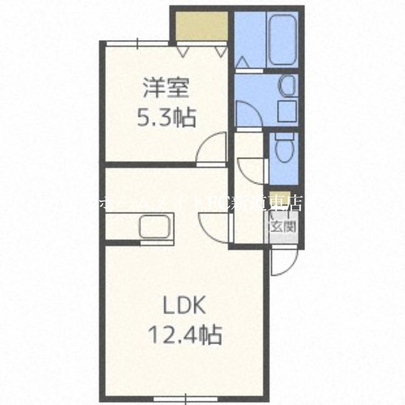 ブライトハウス(1LDK/2階)の間取り写真