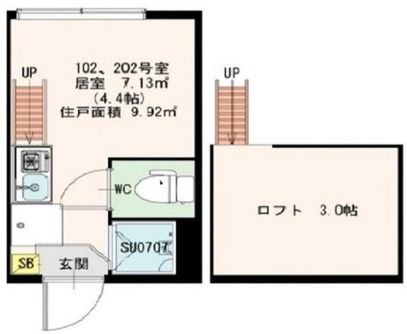 STAGE中野III(ワンルーム/2階)の間取り写真