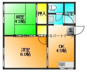 くらもりアパート(2DK/1階)の間取り写真