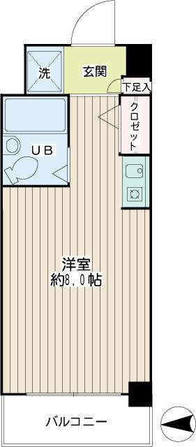 RKB24(ワンルーム/5階)の間取り写真