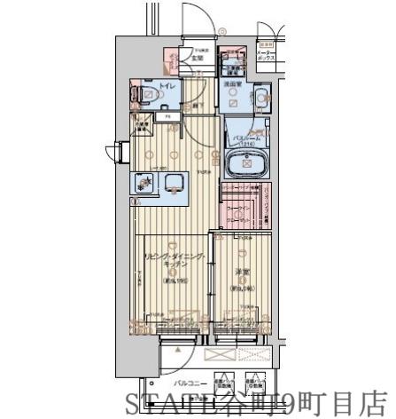 レオンヴァリエ長堀通(1LDK/9階)の間取り写真
