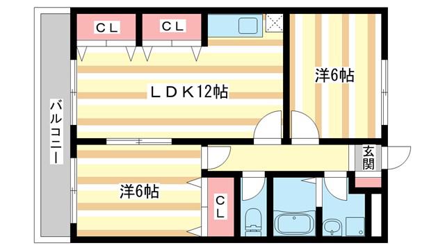 グレイス宮ノ森(2LDK/1階)の間取り写真