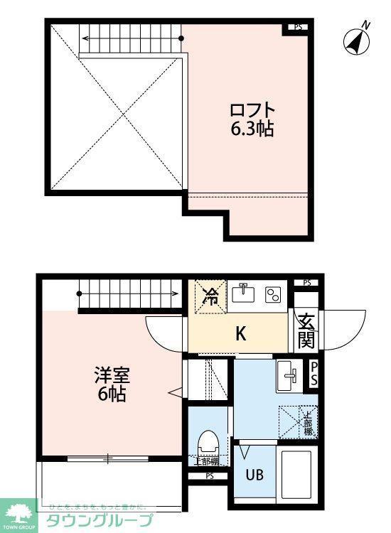 ROBOT HOME 北柏III(1K/2階)の間取り写真