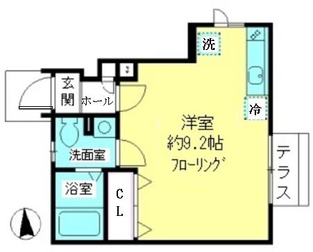 コト―ヴェール(ワンルーム/1階)の間取り写真