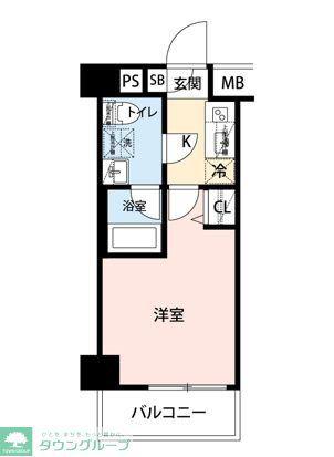 クレヴィスタ武蔵中原II(1K/5階)の間取り写真