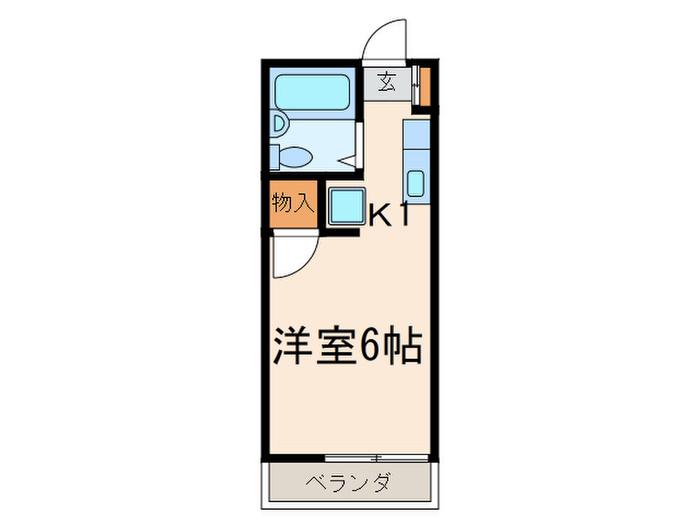 移山ハイツ(ワンルーム/2階)の間取り写真
