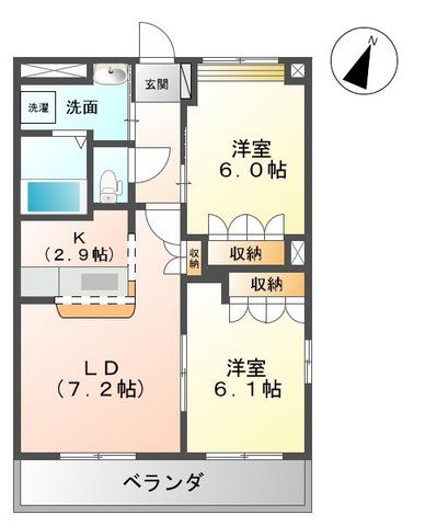 ツインクル・スターII(2LDK/1階)の間取り写真