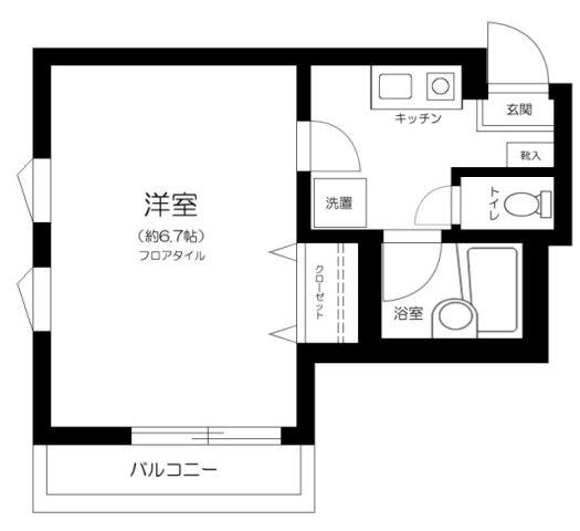 SH弘明寺(1K/2階)の間取り写真