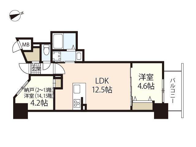 S-RESIDENCE富士見町AGLITTER(1SLDK/10階)の間取り写真