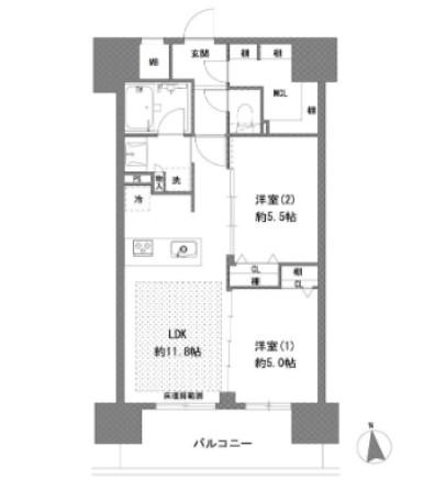 ラグゼナ八王子横山町(1LDK/3階)の間取り写真