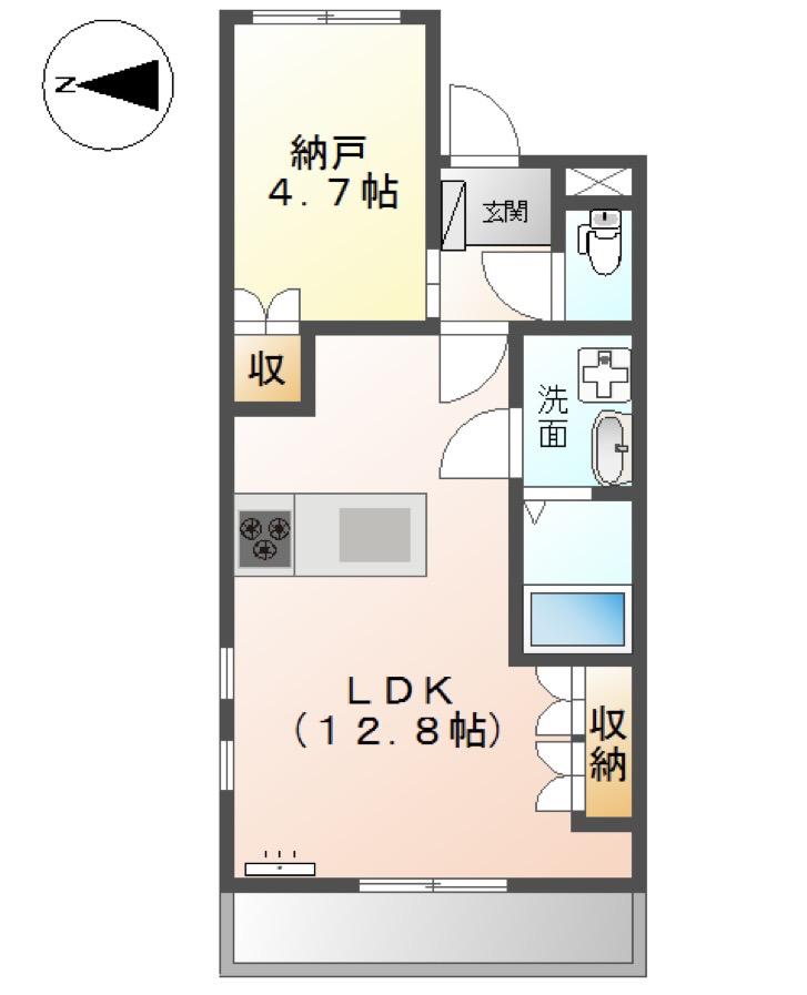 コートバンブーグラス(1LDK/2階)の間取り写真