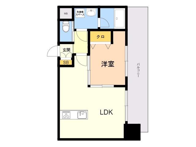 HANAYUKI箱崎駅前(1LDK/6階)の間取り写真