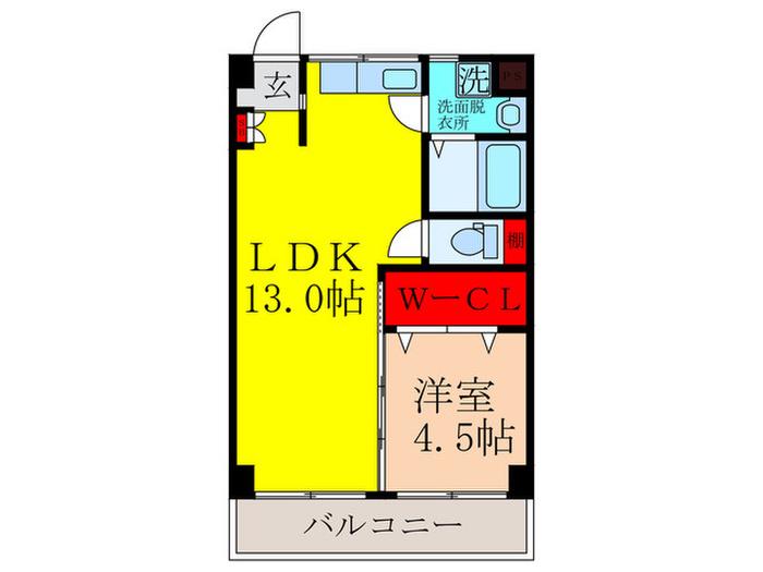 コーポ岸部(1LDK/2階)の間取り写真