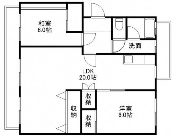 KSB KAIROEN A棟(2LDK/1階)の間取り写真